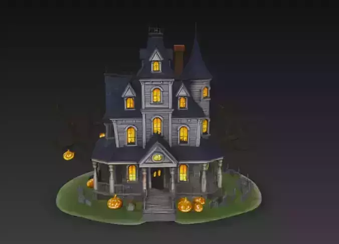 Spooky Halloween Mansion 3D Model