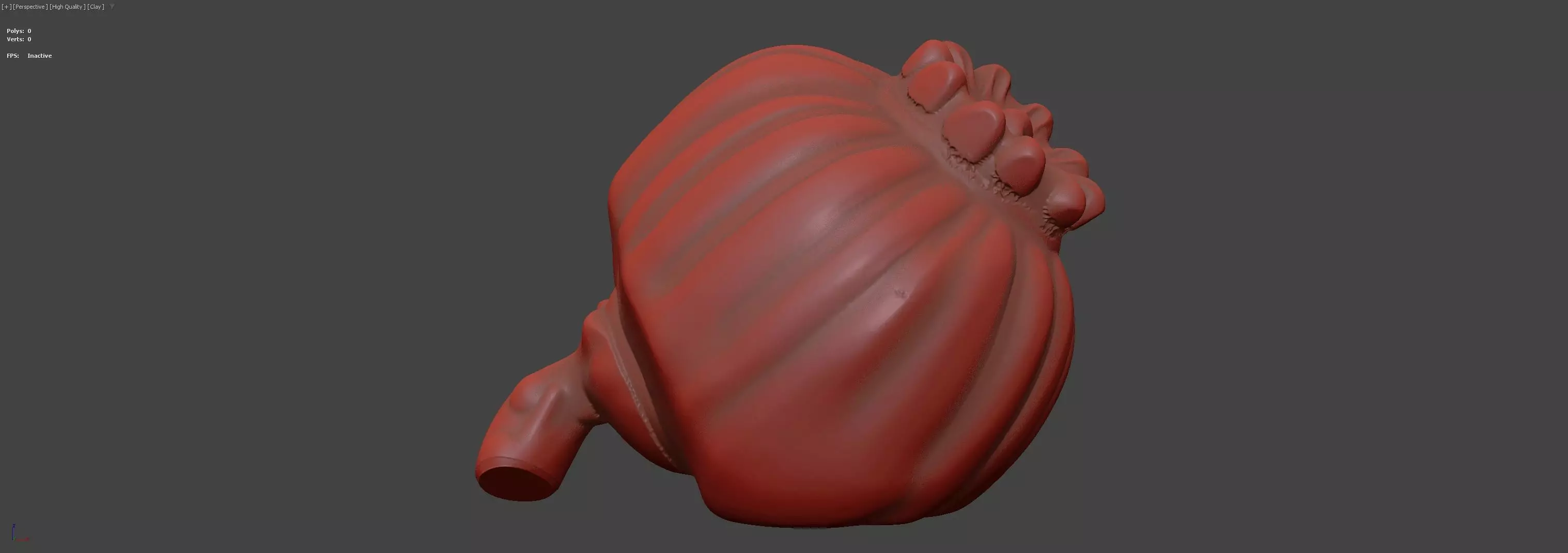 Clay Poppy Decoration 3D model_7