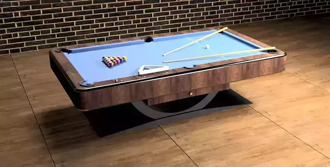 American Pool Table - Realistic 3D Model Low-poly 3D model
