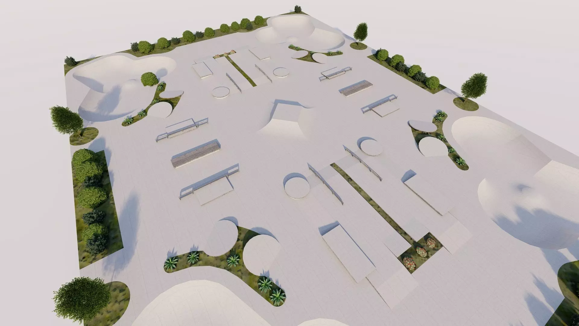 Skatepark-Skate Park PACK 3D model_2