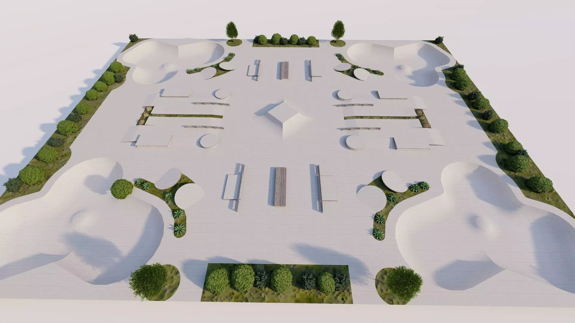 Skatepark-Skate Park PACK 3D model_1