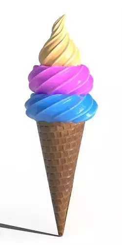 Ice cream in waffle cone