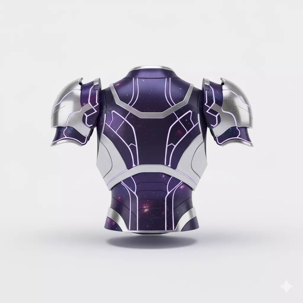 Cosmic Cyberpunk Body Armor 3D Model Galactic Hero Chest Plate Low-poly 3D model_3