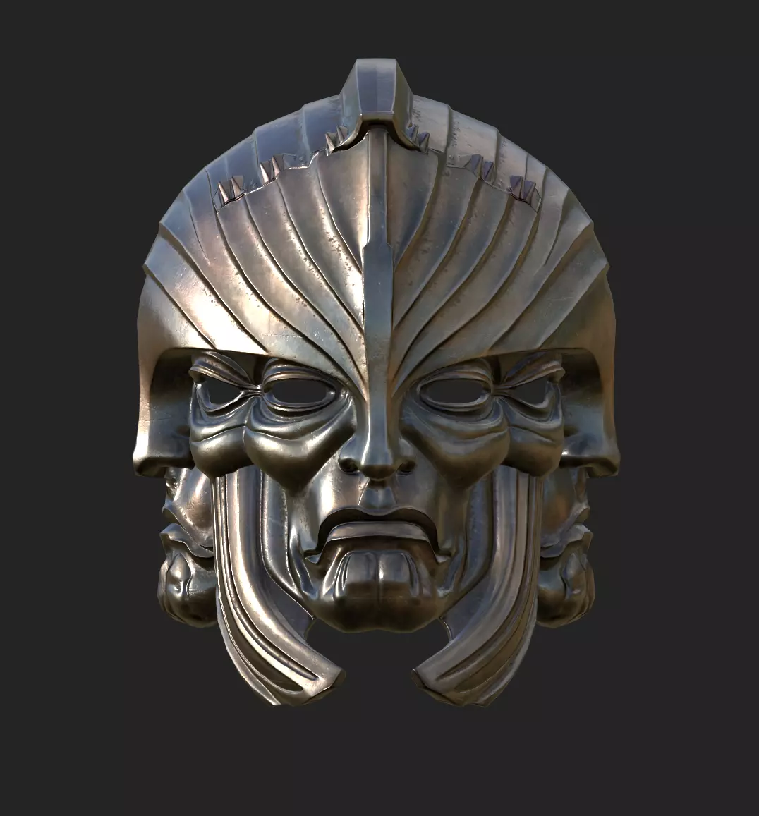 Medieval Fantasy Mask Low Poly PBR Low-poly 3D model_5