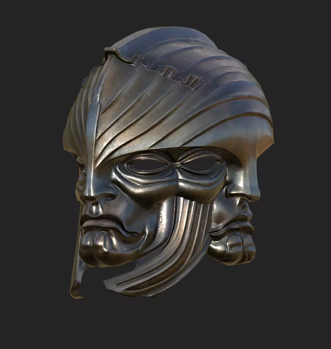 Medieval Fantasy Mask Low Poly PBR Low-poly 3D model_7