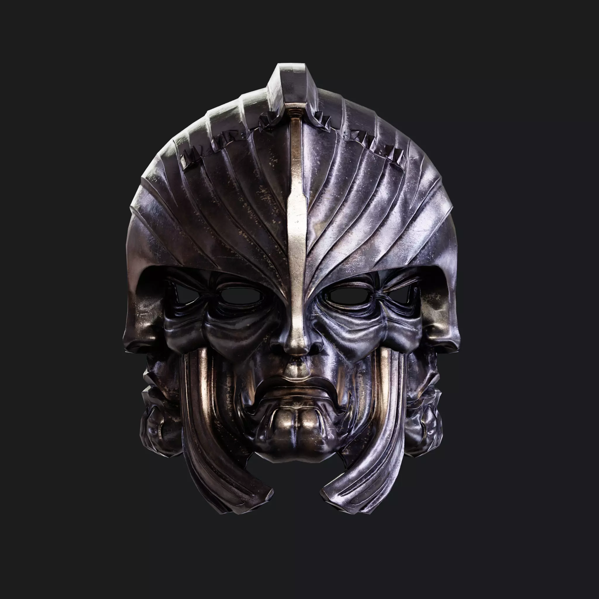 Medieval Fantasy Mask Low Poly PBR Low-poly 3D model_9