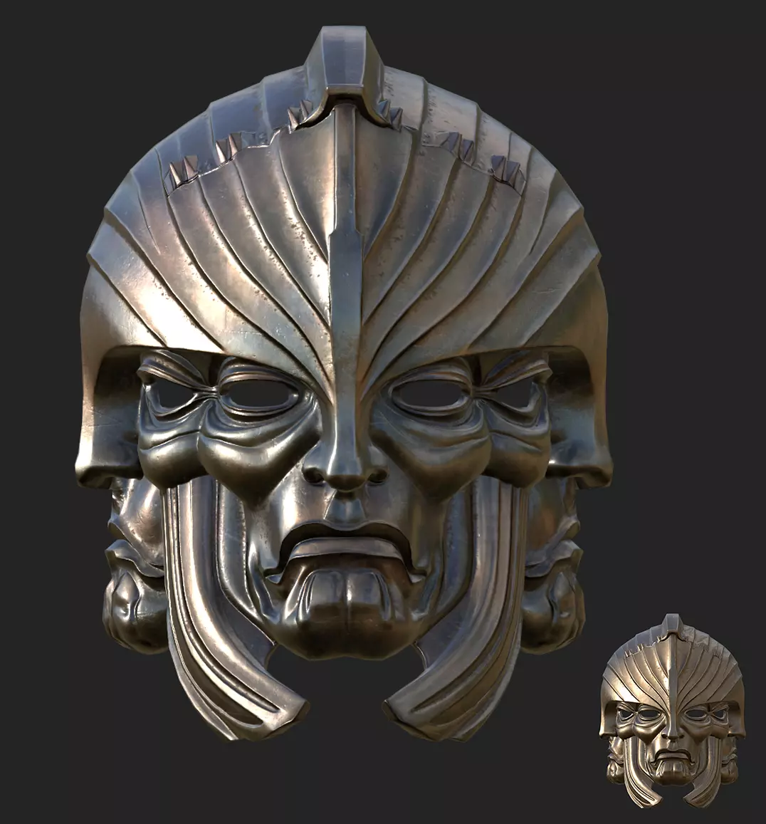 Medieval Fantasy Mask Low Poly PBR Low-poly 3D model_0