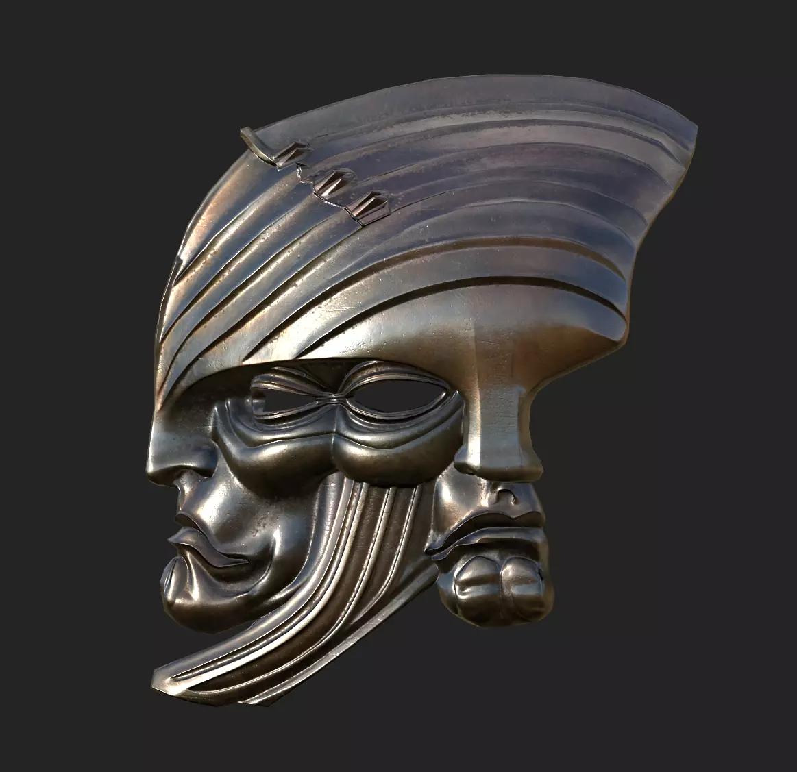 Medieval Fantasy Mask Low Poly PBR Low-poly 3D model_6