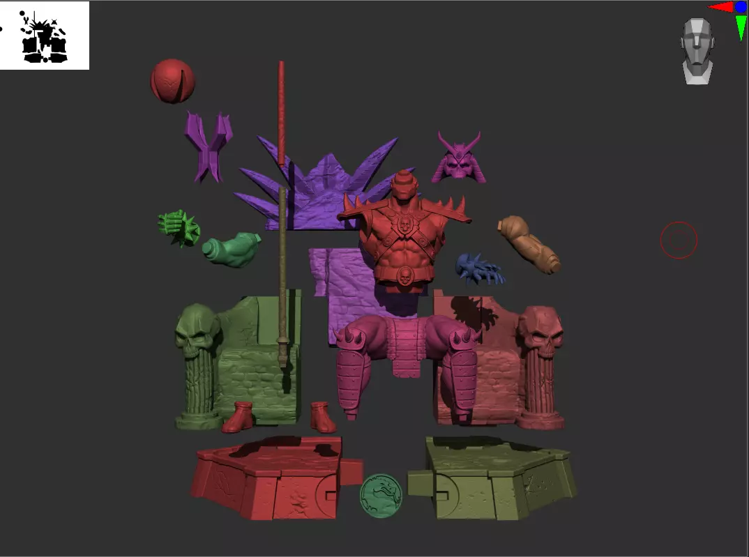 Shao Kahn with Throne from Mortal Kombat 2 game 3 Scales 3D print model_1