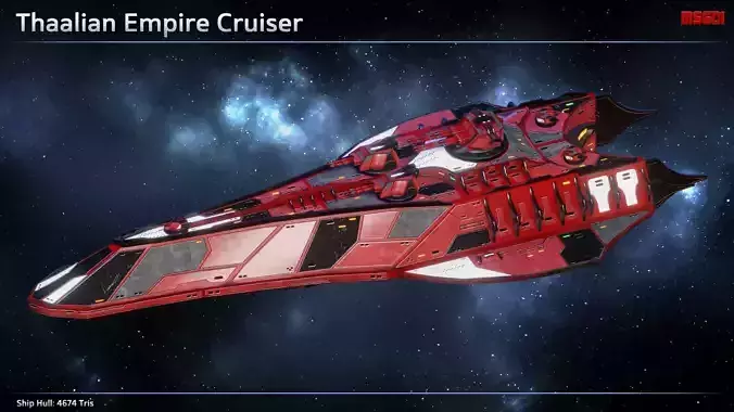 Spaceship Thaalian Empire Cruiser Low-poly 3D model