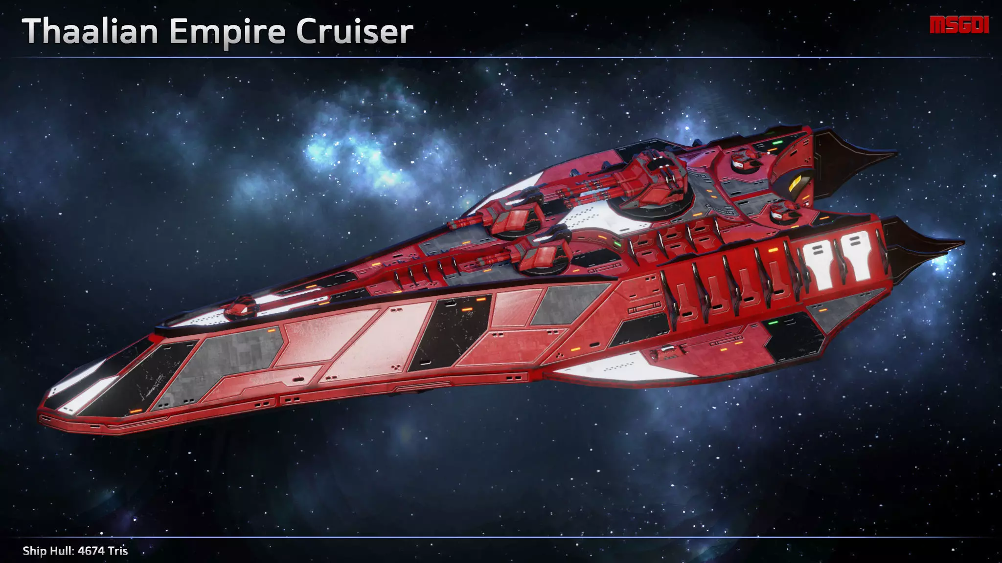 Spaceship Thaalian Empire Cruiser Low-poly 3D model_0