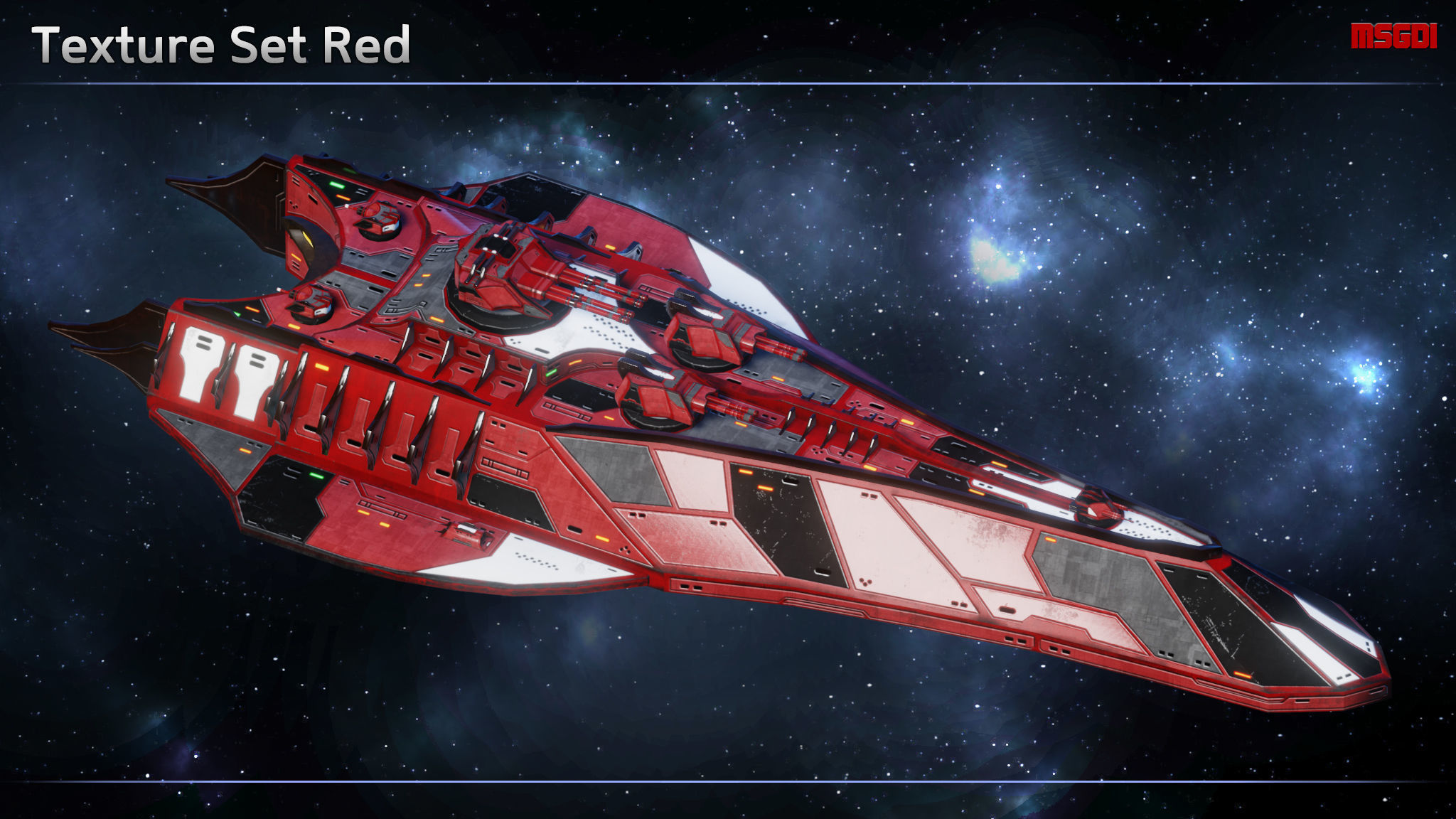 Spaceship Thaalian Empire Cruiser Low-poly 3D model_9