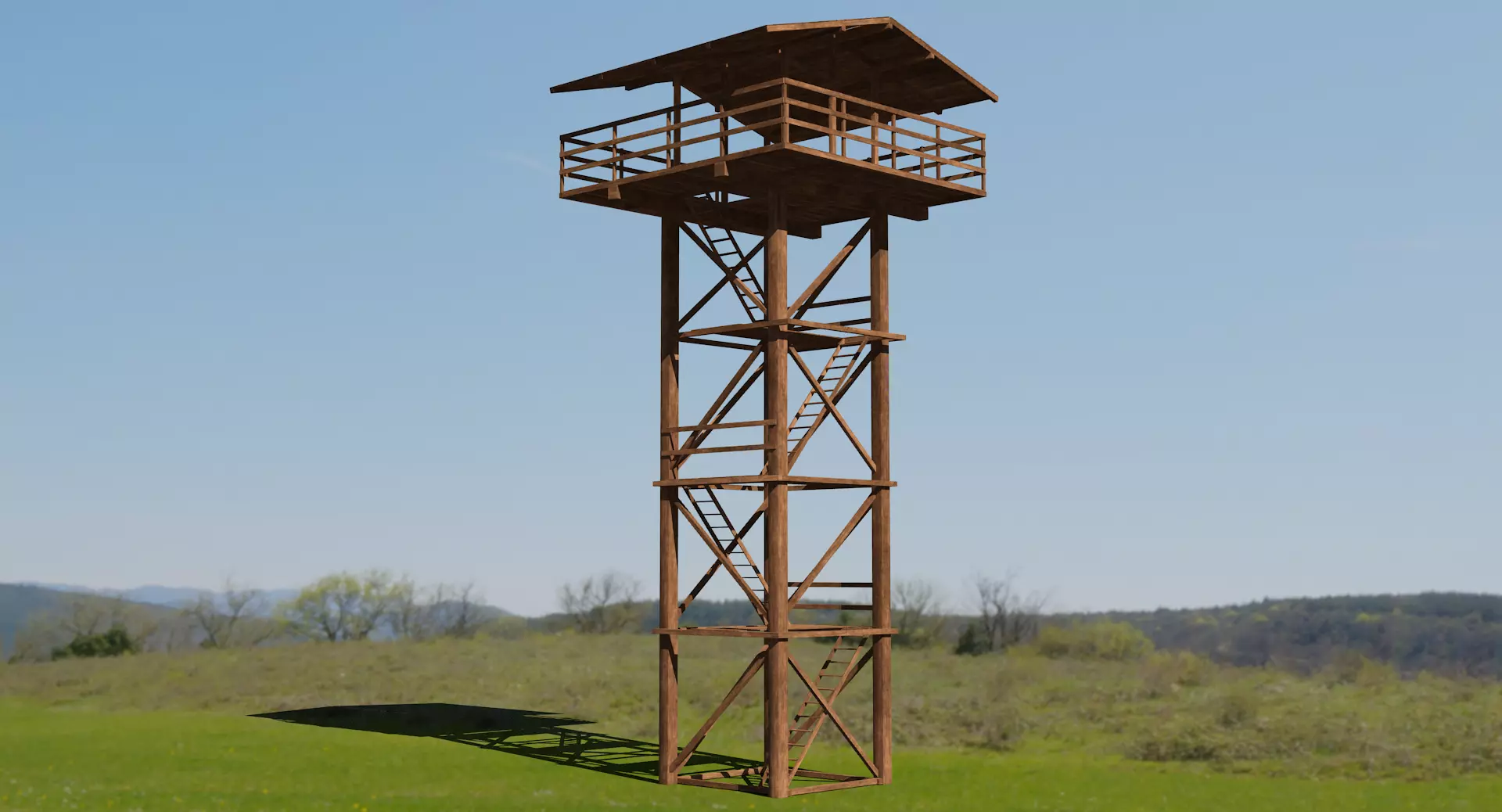 Watch Tower Low-poly 3D model