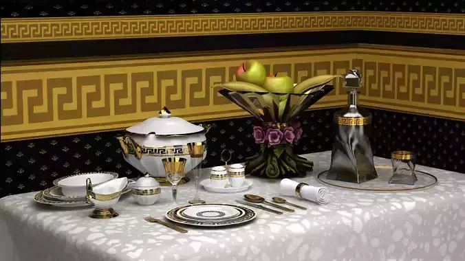 Dish with the Greek pattern