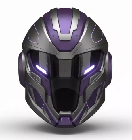 Cosmic Cybernetic Combat Helmet 3D Model Galactic Pilot Headgear Low-poly 3D model_0