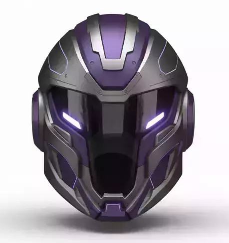 Cosmic Cybernetic Combat Helmet 3D Model Galactic Pilot Headgear