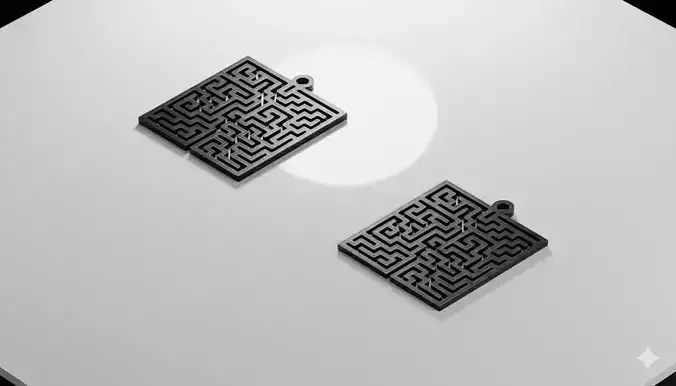 Maze Pendant Jewelry Art