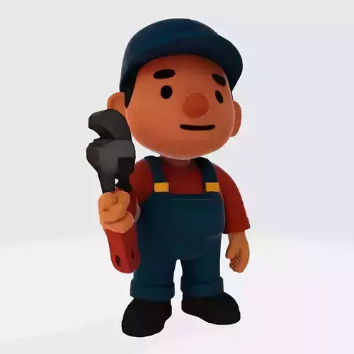 Cartoon Mechanic 3D Model Print Ready  3D print model