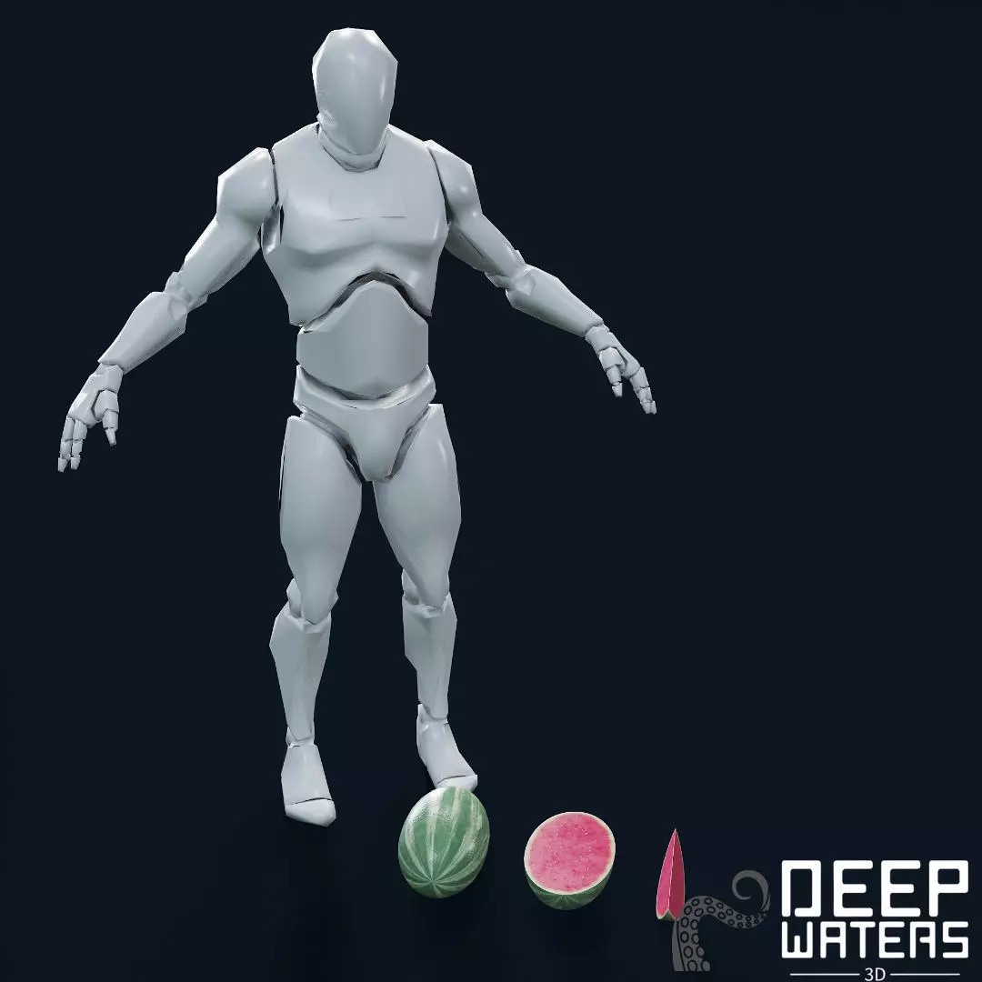 Watermelons - PBR Game Ready Low-poly 3D model_1