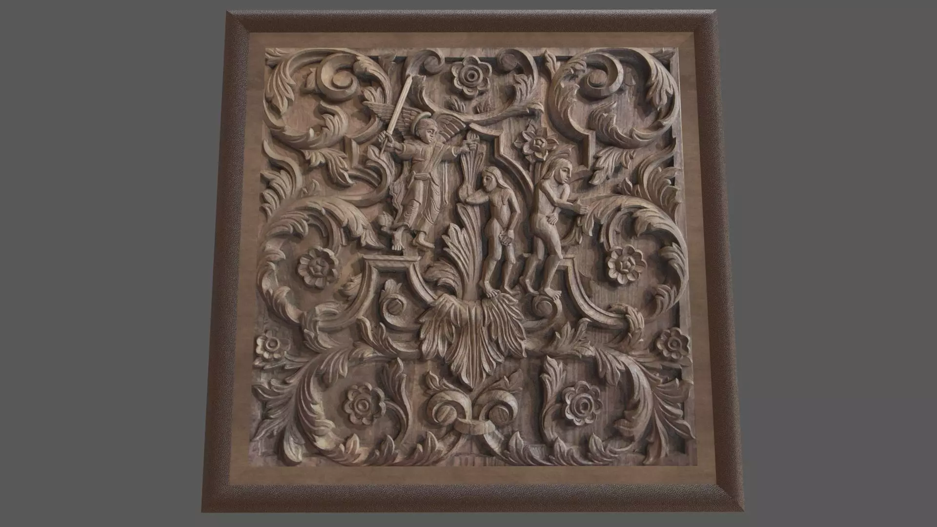 Wood Carving Low-poly 3D model_5