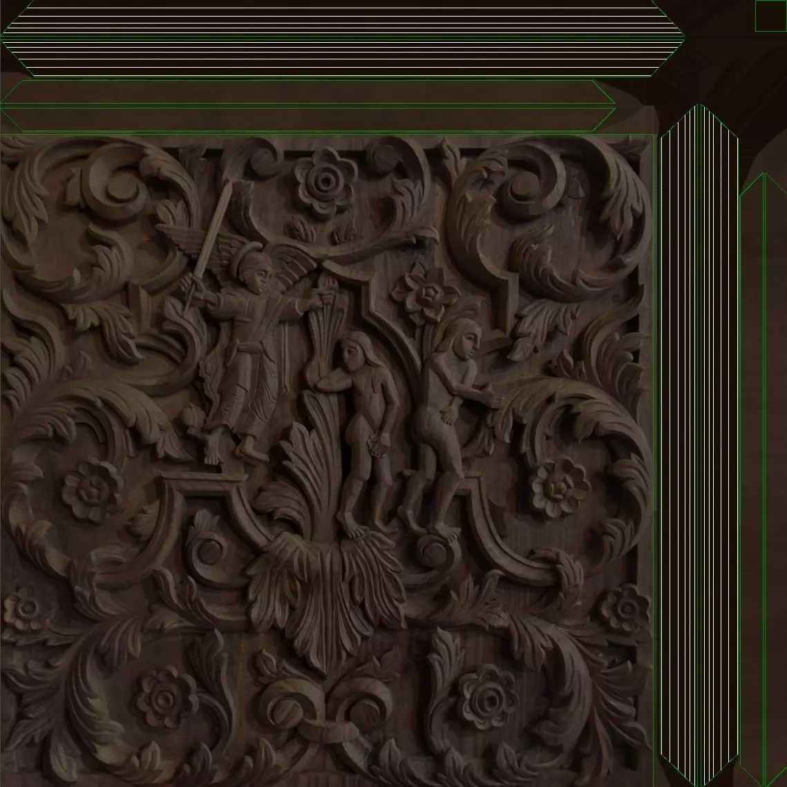 Wood Carving Low-poly 3D model_10