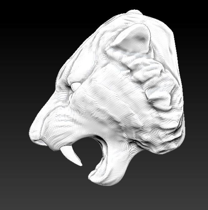 tiger head 3D print model_1