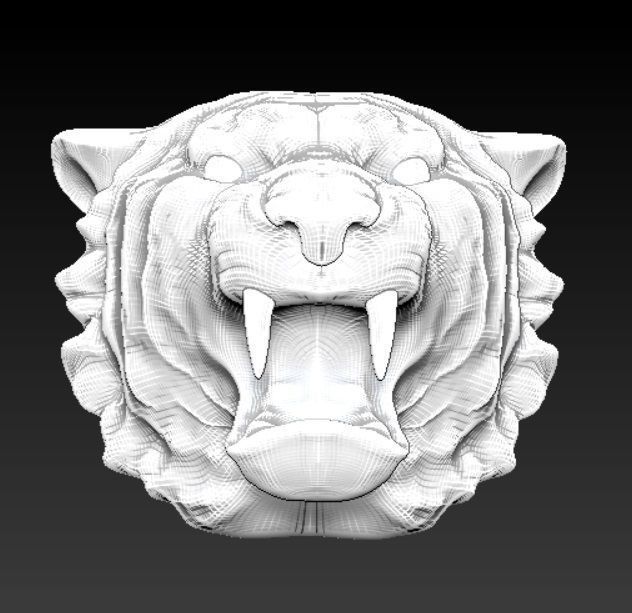 tiger head 3D print model_2