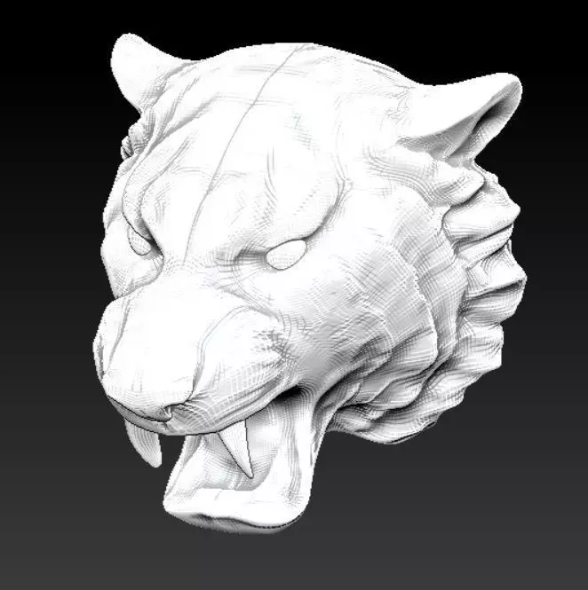 tiger head 3D print model_0