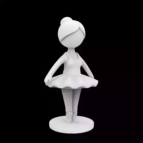Cartoon Ballerina Figurine 3D Printable Model 3D print model