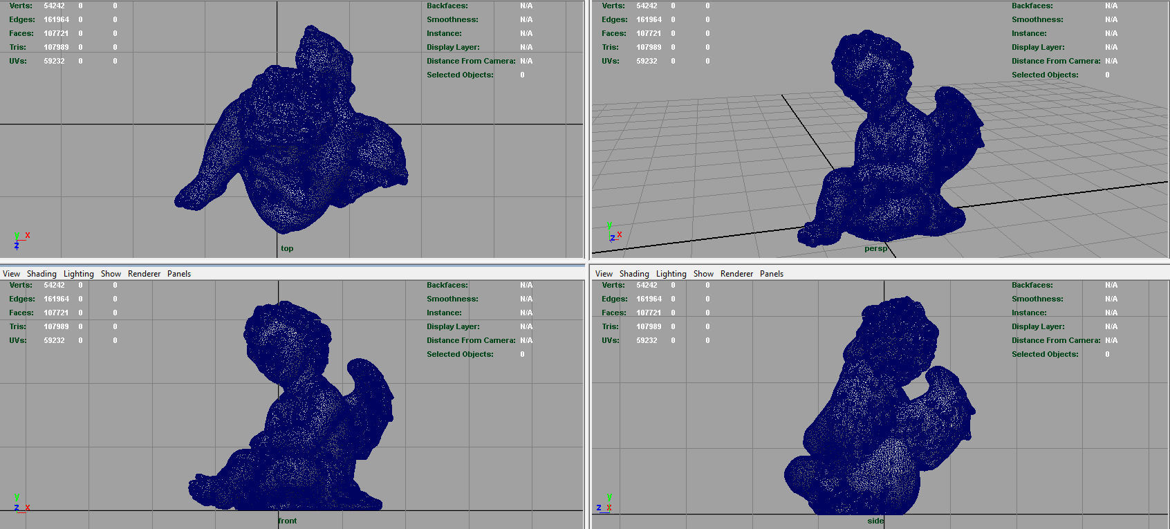 Angel statue of baby Low-poly 3D model_9