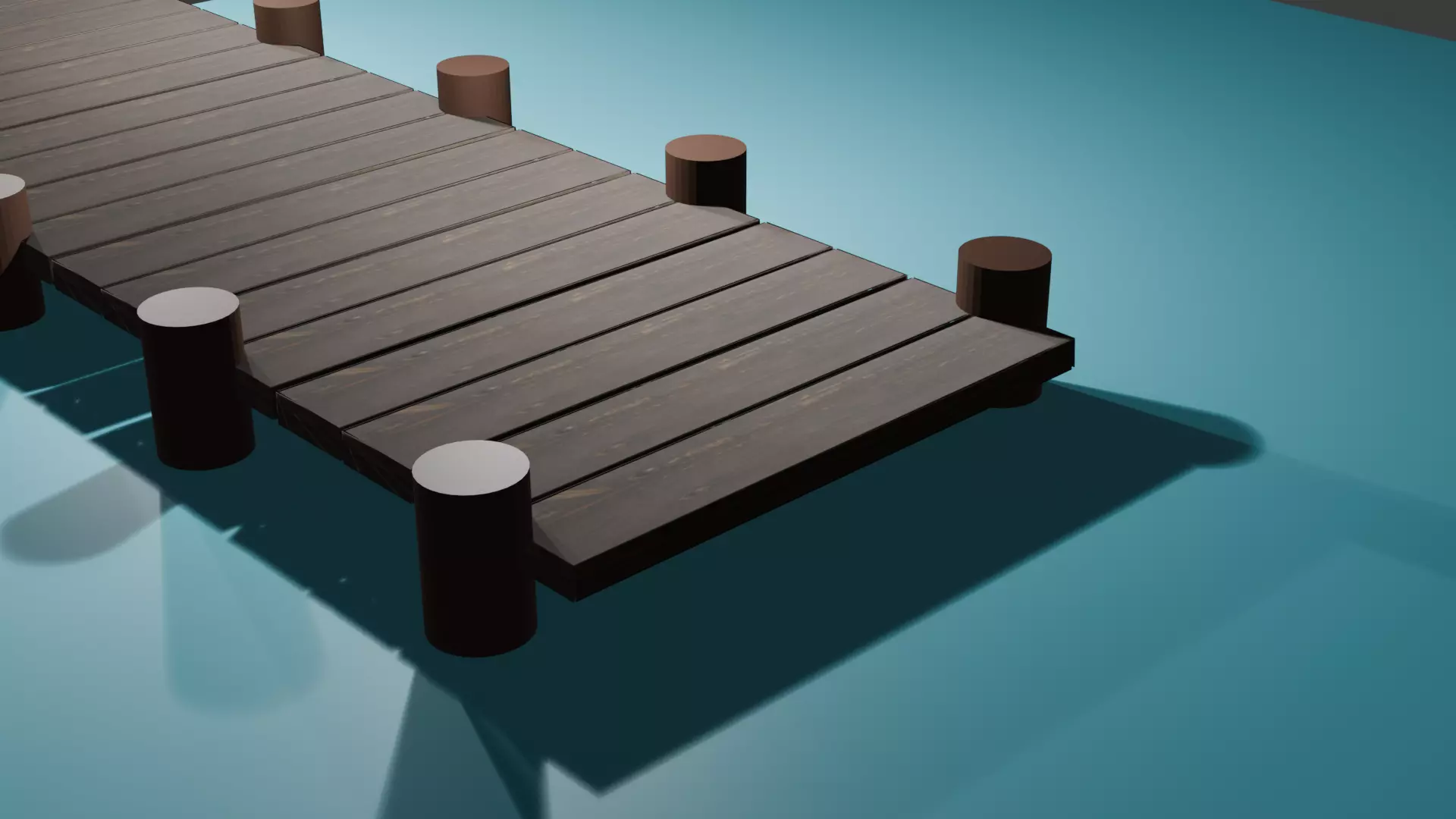 Low Poly Wooden Pier Low-poly 3D model_0
