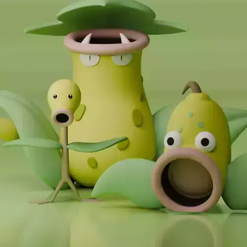 Bellsprout Weepinbell Victreebel Pokemon Fanart Pack 