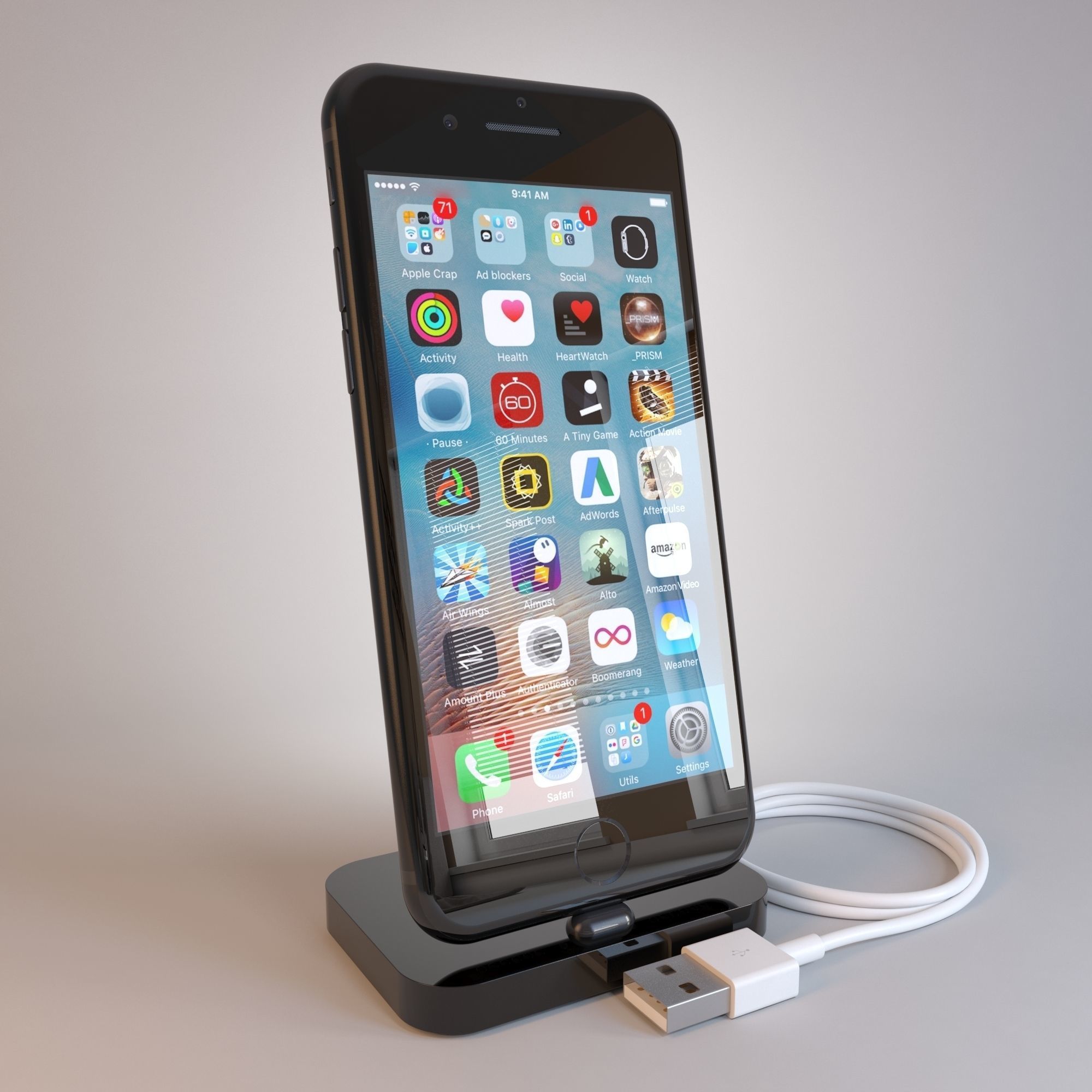 Apple iPhone 7 on All Color  3D model_7