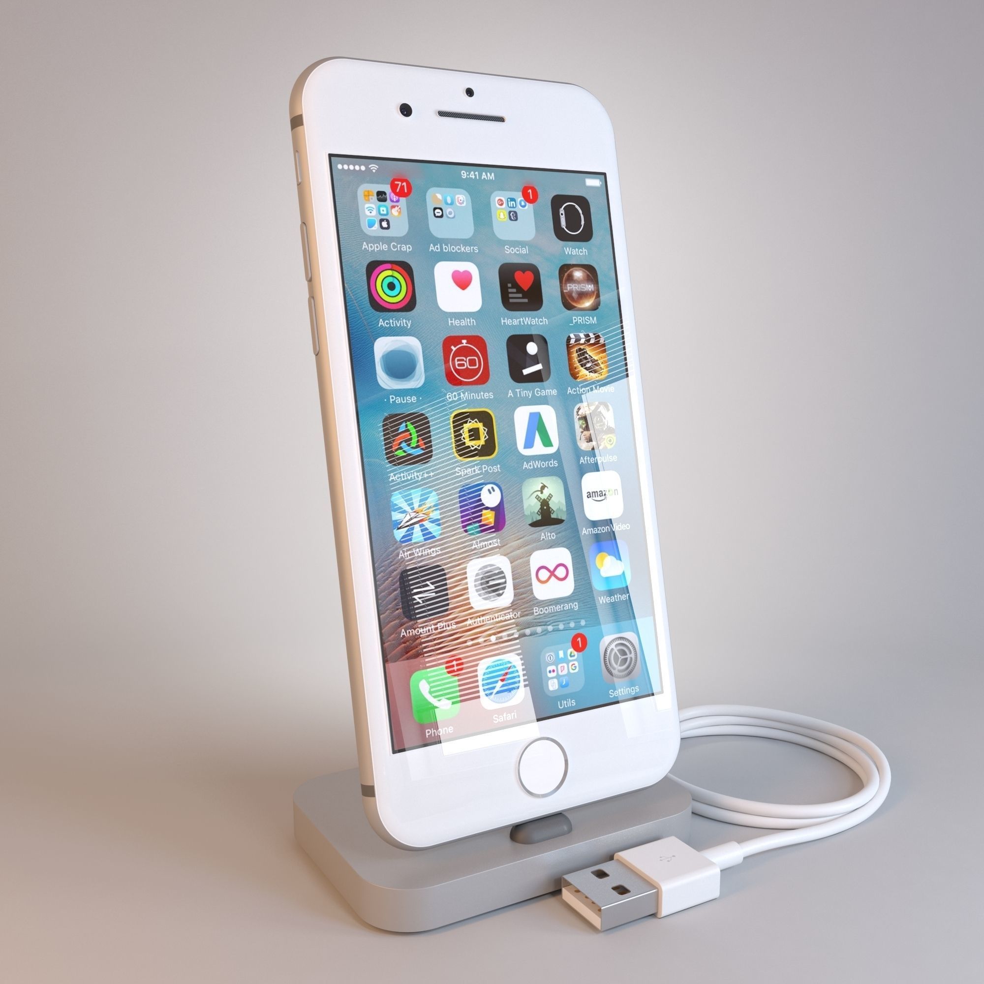 Apple iPhone 7 on All Color  3D model_9