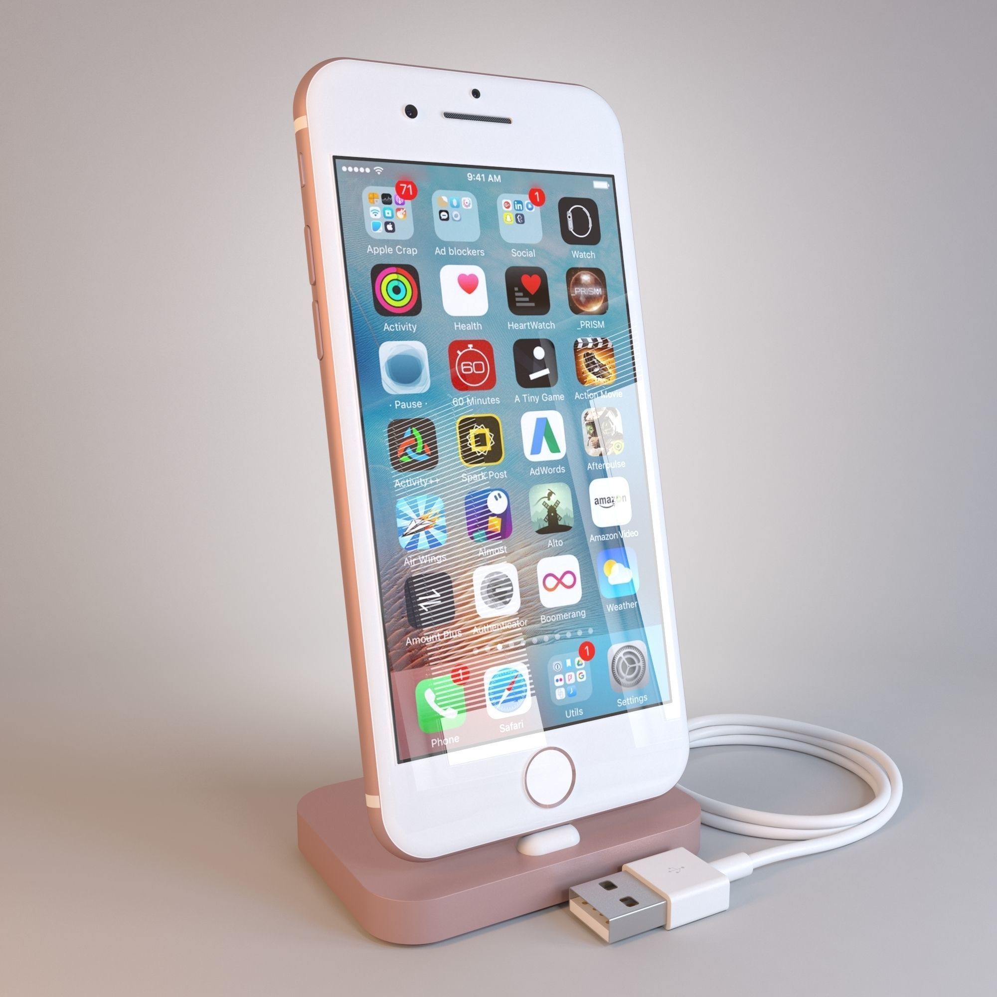 Apple iPhone 7 on All Color  3D model_11