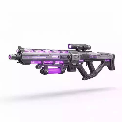 Sci-Fi Plasma Energy Rifle 3D Model Cosmic Assault Weapon