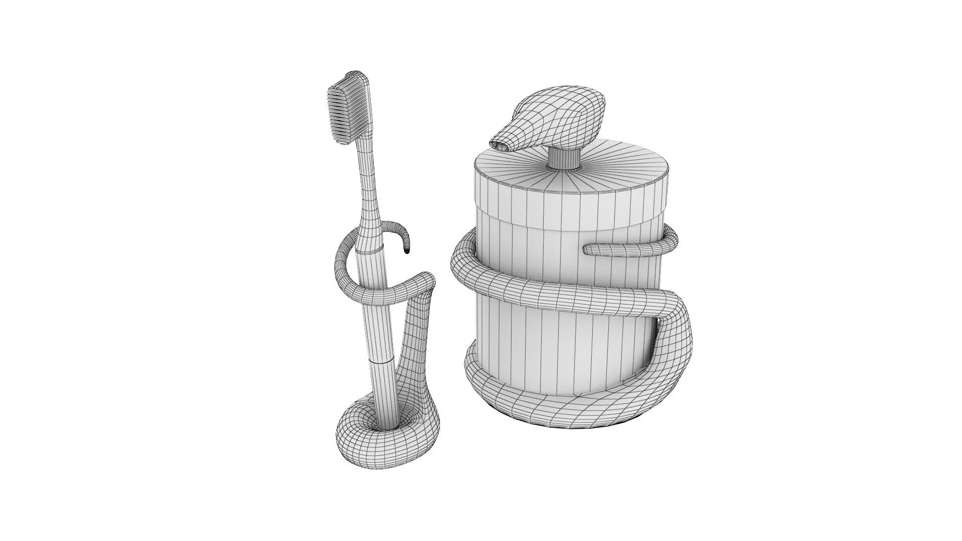 Bathroom set Low-poly 3D model_7