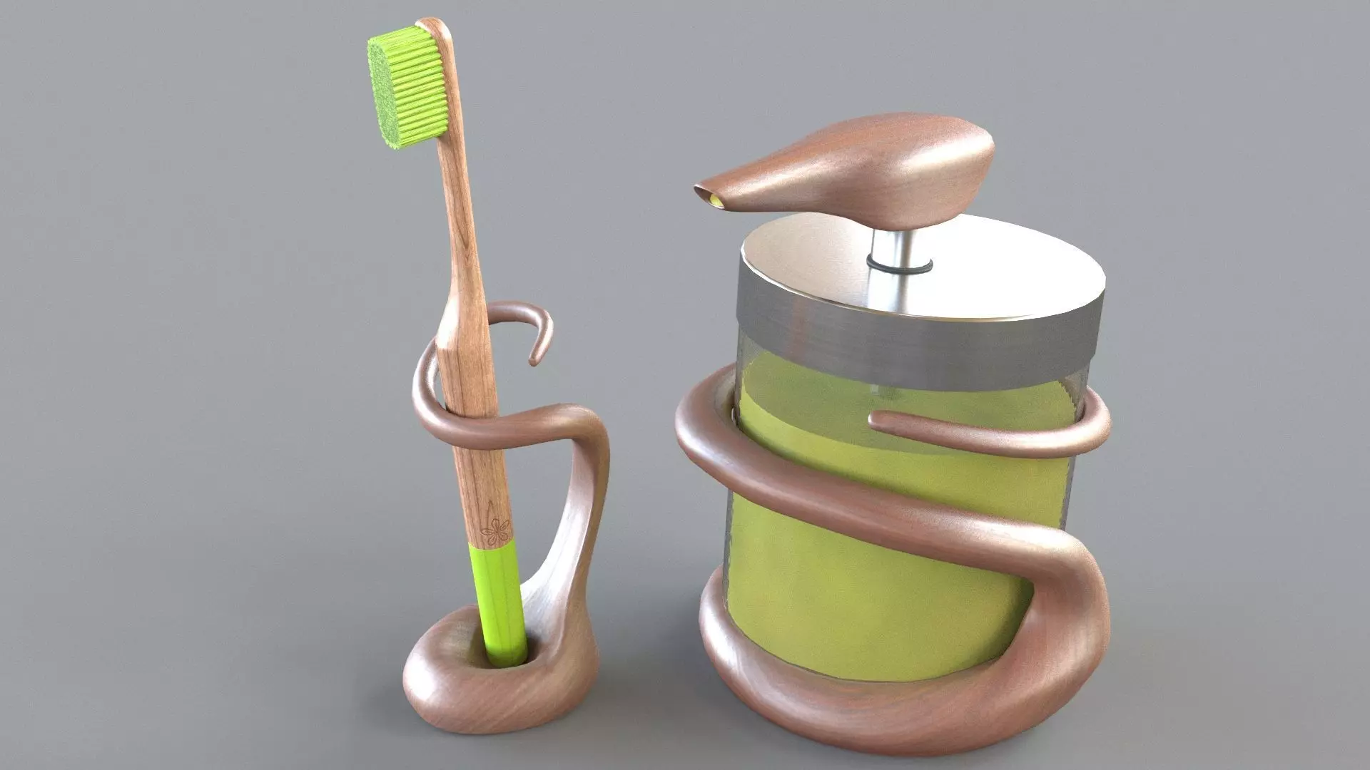 Bathroom set Low-poly 3D model_0