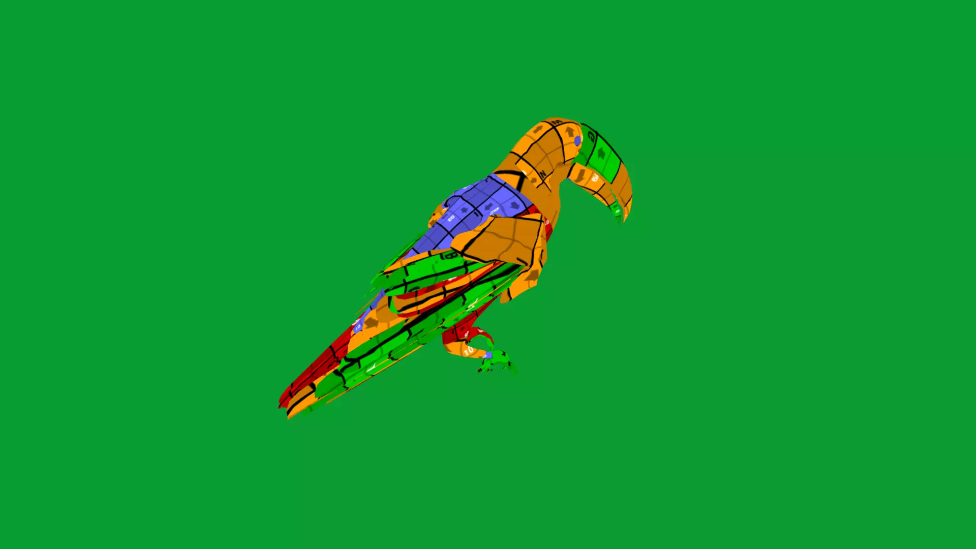 Channel Billed Toucan Bird Low-poly 3D model_49