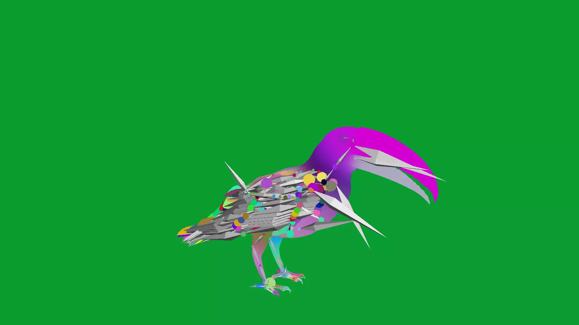 Channel Billed Toucan Bird Low-poly 3D model_16