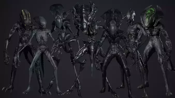 Alien Monster Pack 3D Model Collection