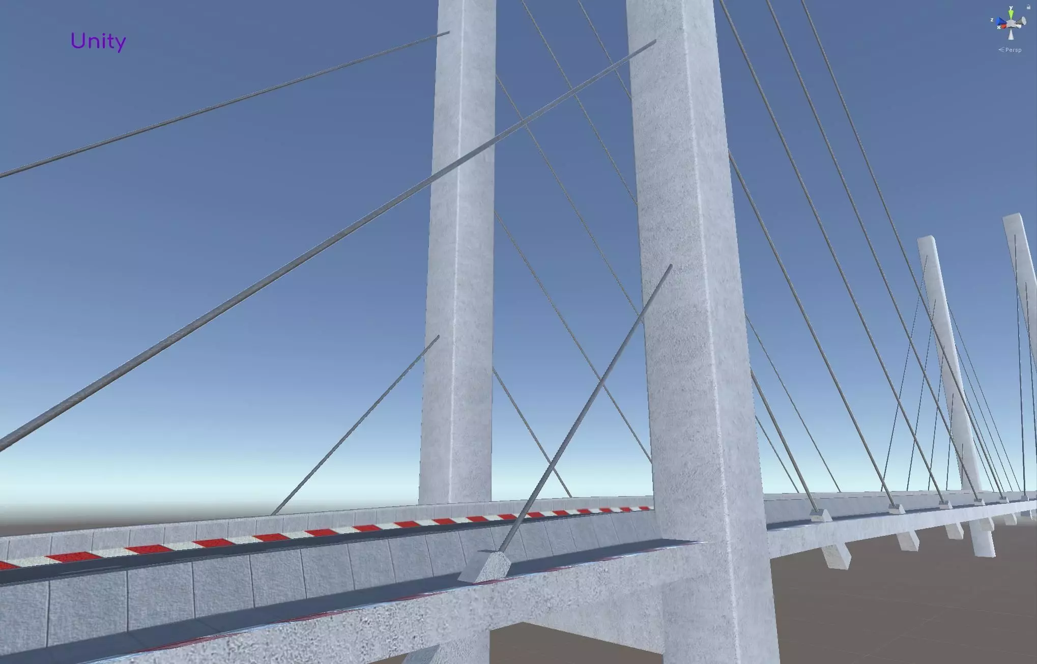 Cable Bridge Low-poly 3D model_10