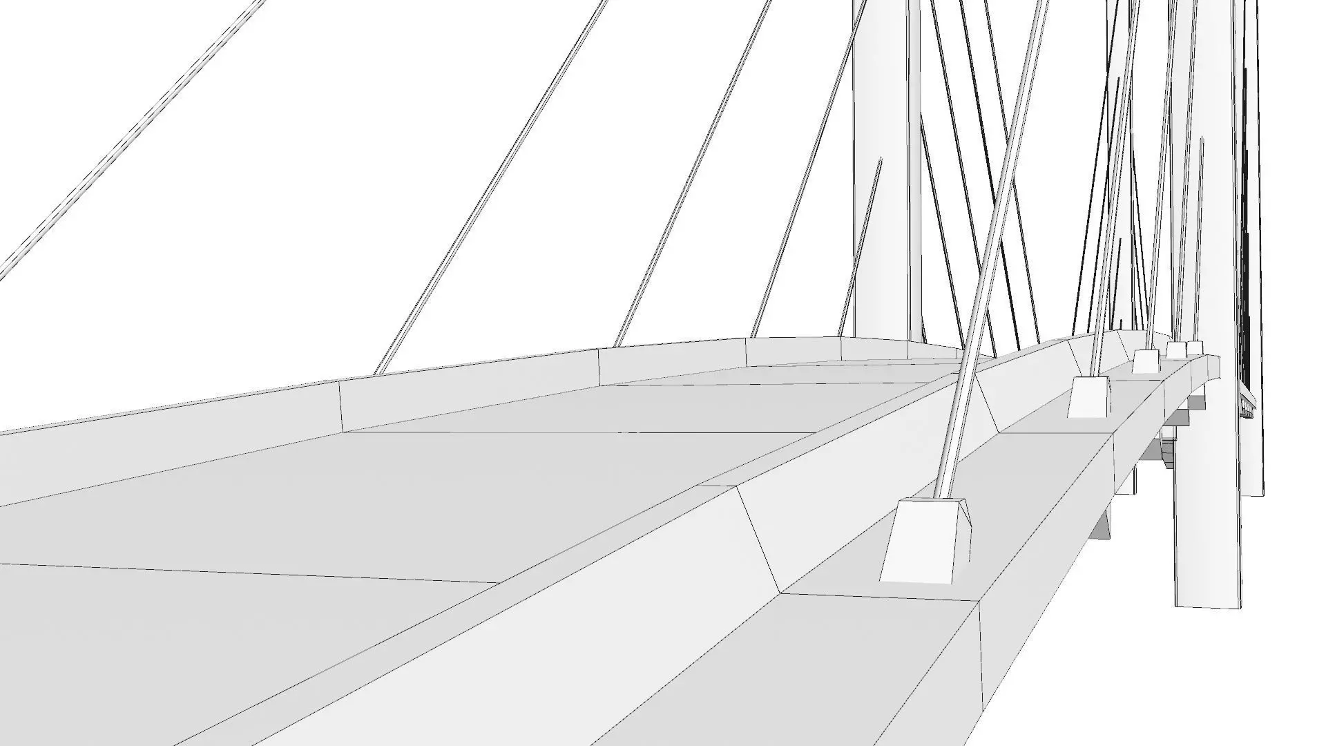 Cable Bridge Low-poly 3D model_14