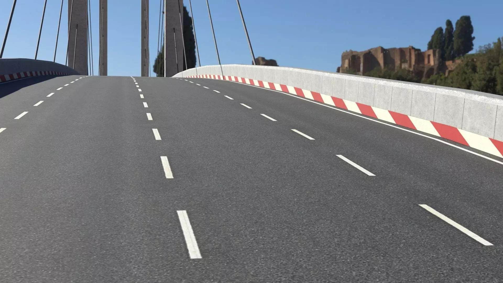 Cable Bridge Low-poly 3D model_7