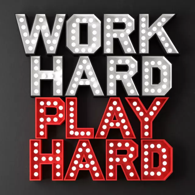 Luminous Letters Work Hard Play Hard 3D model_0
