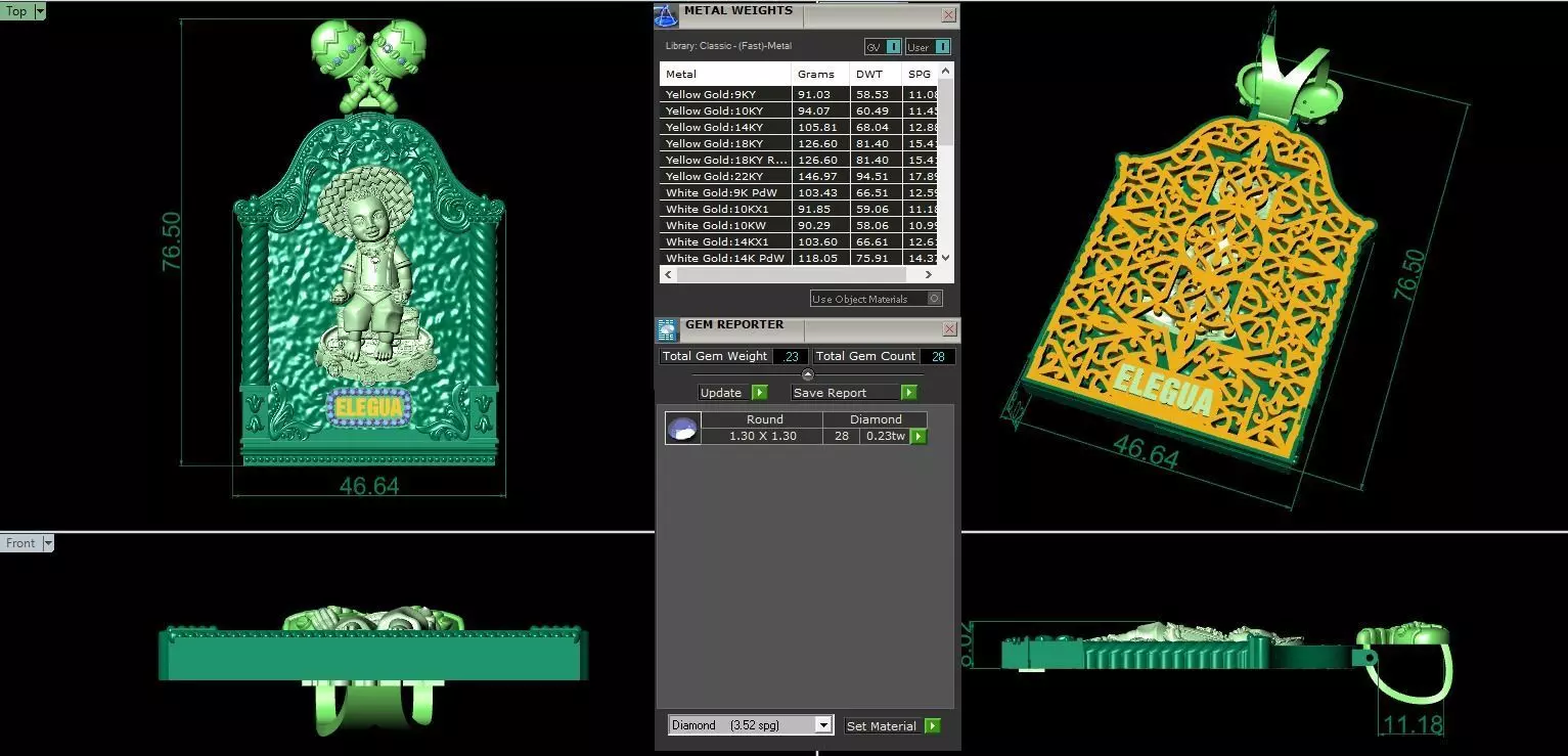 Elegua  pendant 3D print model_4