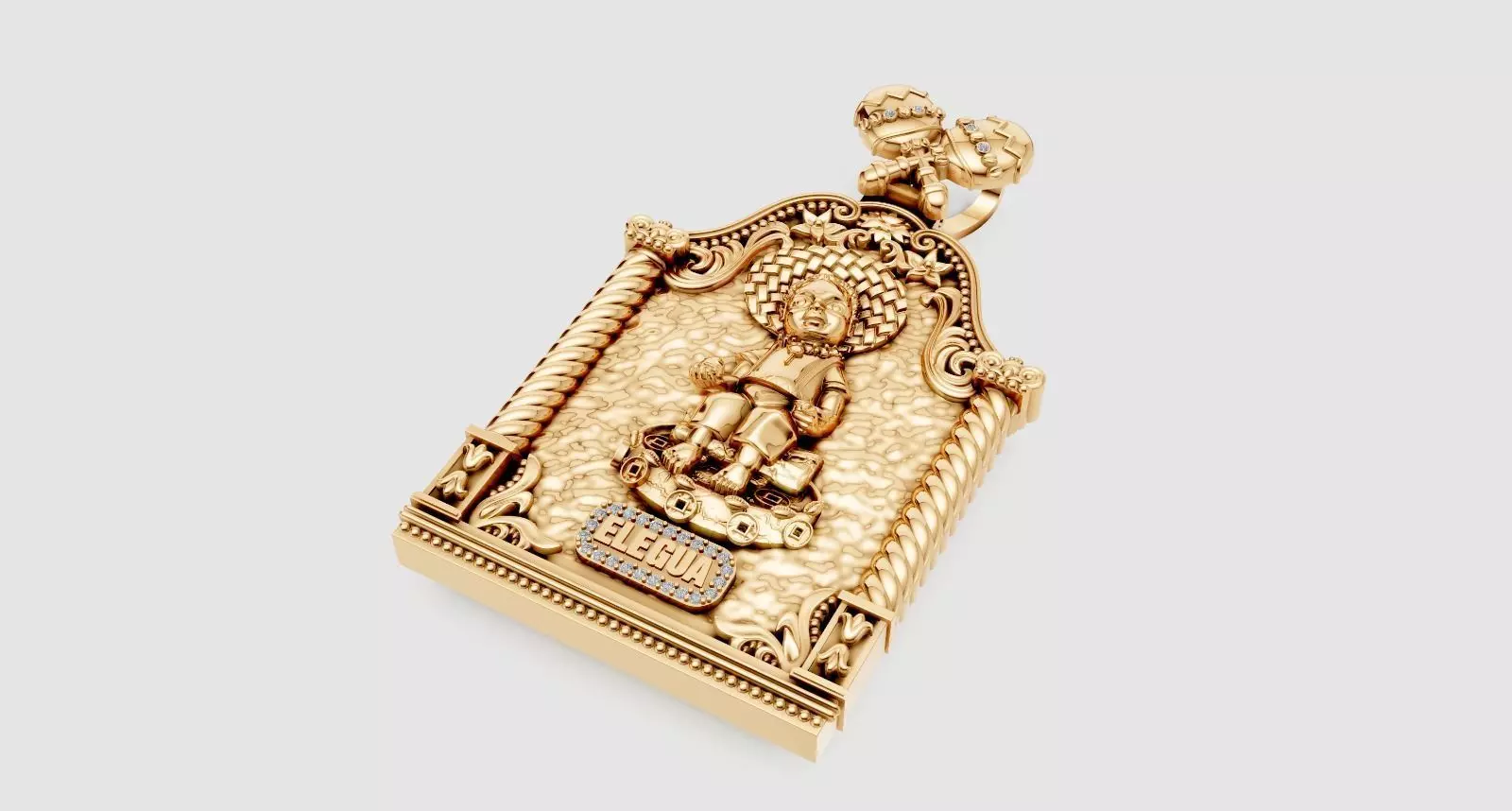 Elegua  pendant 3D print model_1