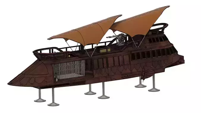 Star wars Jabba Sail Barge and accessories and figures for 3 75