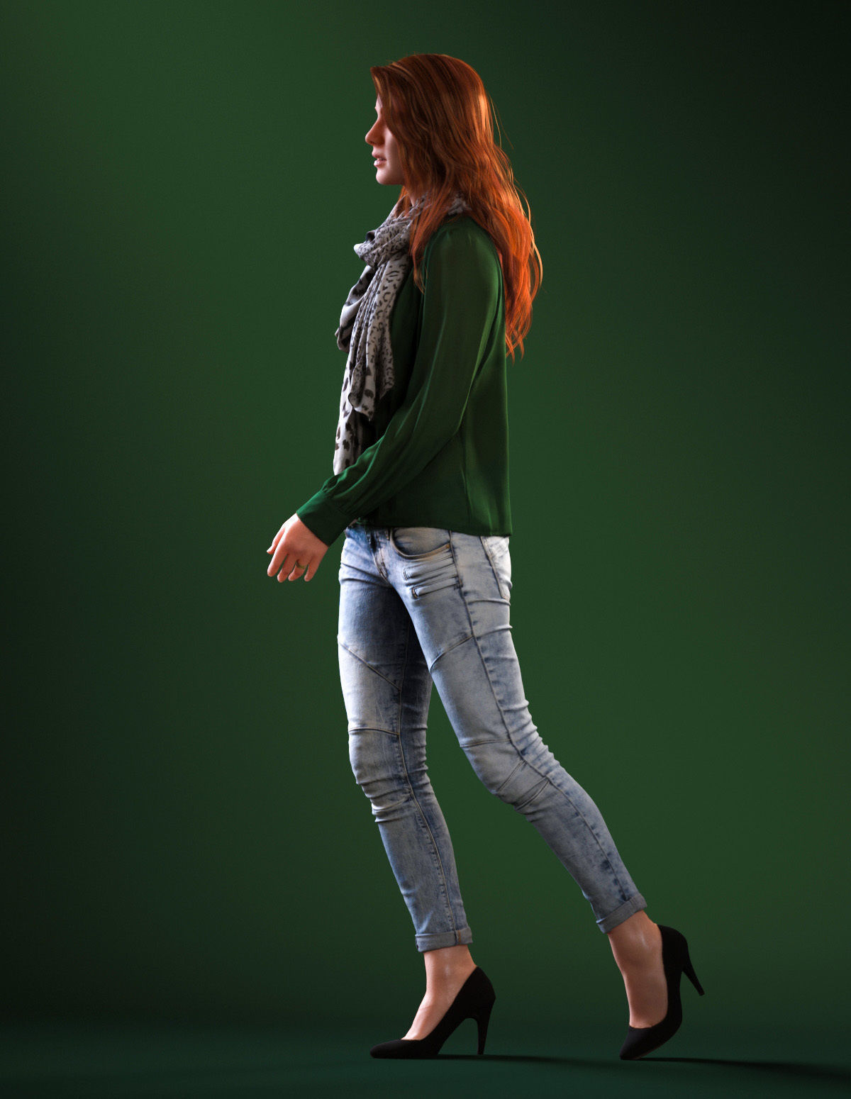 00021Yvonne004 woman in jeans and sweater 3D model_9