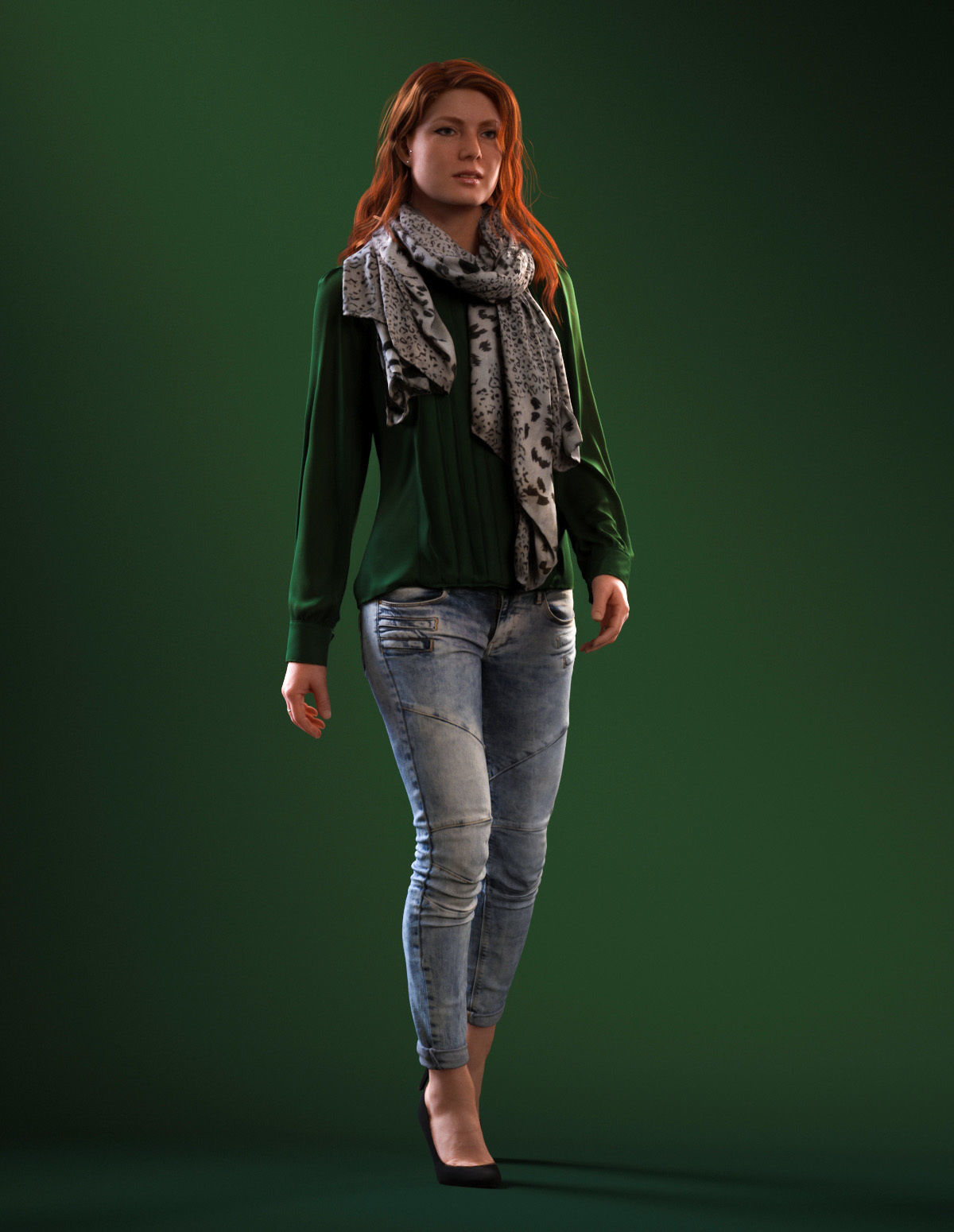 00021Yvonne004 woman in jeans and sweater 3D model_5